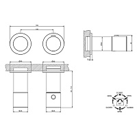 Gessi Habito Смеситель для душа термостатический на 3 потребителя, встр., внешняя часть, цвет:chrome 70036#031
