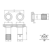 Gessi Habito Смеситель для душа на 3 потребителя, встраиваемый, внешняя часть, цвет: chrome 70136#031