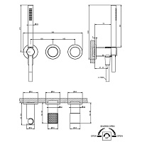 Gessi Habito Смеситель для душа встраиваемый, внешняя часть, с ручным душем, цвет: chrome 70138#031