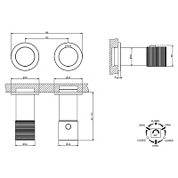 Gessi Habito Смеситель для душа термостатический на 3 потребителя, встр., внешняя часть, цвет:chrome 70336#031