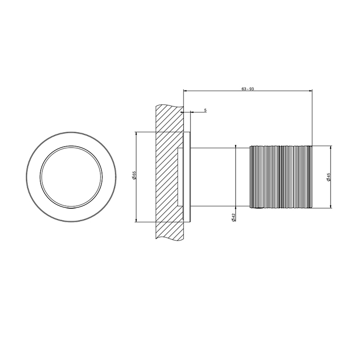 Gessi Habito Смеситель для душа на 1 потребитель, встраиваемый, внешняя часть, цвет: chrome 70399#031