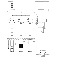 Gessi Habito Смеситель для душа встраиваемый, внешняя часть, с ручным душем, цвет: chrome 70538#031