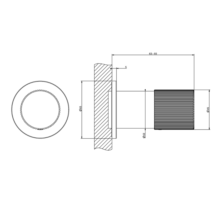Gessi Habito Смеситель для душа на 1 потребитель, встраиваемый, внешняя часть, цвет: chrome 70599#031