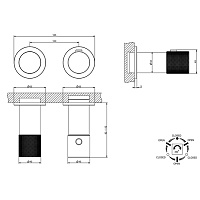Gessi Habito Смеситель для душа термостатический на 3 потребителя, встр., внешняя часть, цвет:chrome 70636#031