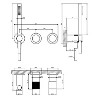Gessi Habito Смеситель для душа встраиваемый, внешняя часть, с ручным душем, цвет: chrome 70638#031