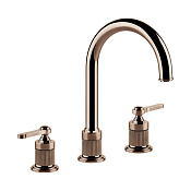 Gessi Venti20 Смеситель для раковины высокий на 3 отв., с д/к, выс. излива 16,8 см, цвет: copper PVD 65015#030