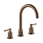 Gessi Venti20 Смеситель для раковины высокий на 3 отверстия, с д/к, цвет: copper brushed PVD 65015#708