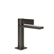 Gessi Inverso Rigato Смеситель для раковины, с д/к, дл. излива 12,6см, цвет: black metal brushed PVD 73551#707