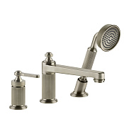 Gessi Venti20 Смеситель на борт ванны на 3 отверстия, с ручным душем, цвет: finox brushed nickel 65037#149