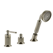 Gessi Venti20 Смеситель на борт ванны на 3 отверстия, с ручным душем, цвет: finox brushed nickel 65043#149