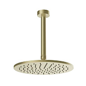 Gessi Ingranaggio Верхний душ d25 см, 1 вид струи, кронштейн потол. 25,9 см, цвет: brushed brass PVD 63352#727