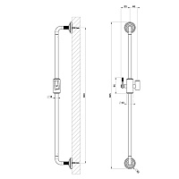 Gessi Venti20 Душевая штанга 86,5 см, с держателем для душа, цвет: chrome 65145#031
