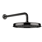 Gessi Venti20 Верхний душ d32,8 см, 1 вид струи, кронштейн настенный 38,9, цвет: black metal PVD 65149#706