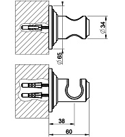 Gessi Venti20 Держатель для ручного душа, цвет: chrome 65157#031