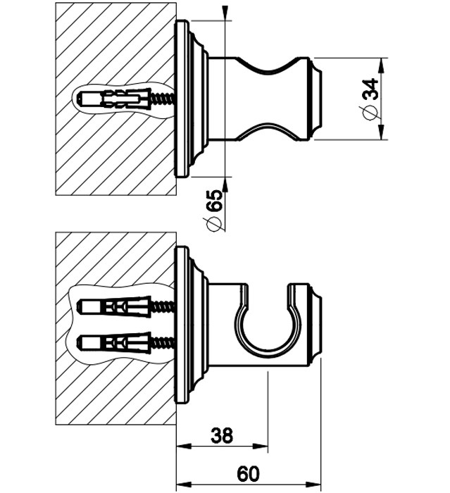 Gessi Venti20 Держатель для ручного душа, цвет: black metal PVD 65157#706