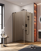 Cezares Slider Душевой уголок 100-110x90x195h см, тонированное стекло 8 мм, цвет: оружейная сталь SLIDER-AH-1-90-100/110-BR-GM