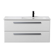 Cezares Eco Тумба под раковину подвесная 100x45,7x50h см, цвет: bianco lucido ECO-CER-N-1000-2C-SO-BL-R