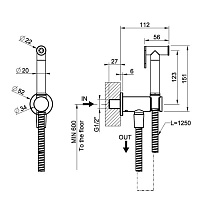 Gessi Transparenze Гигиенический душ без смес., 1 вид струи, шланг 125 см, цвет: copper brushed PVD 14331#708