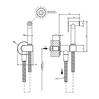 Gessi Origini Гигиенический душ без смесителя, 1 вид струи, длина шланга 125 см, цвет: brass PVD 45126#710