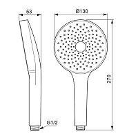 Ideal Standard Solos Ручной душ, 1 вид струи, цвет: chrome A7895AA