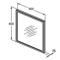 Ideal Standard Conca Зеркало 60х60 см, с подсветкой по периметру T3965BH