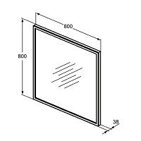 Ideal Standard Conca Зеркало 80х80 см, с подсветкой по периметру T3966BH