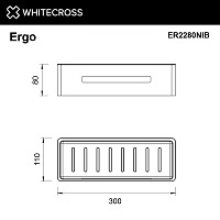 Whitecross Ergo Полка металлическая 30x11 см, подвесная, цвет: никель брашированный ER2280NIB