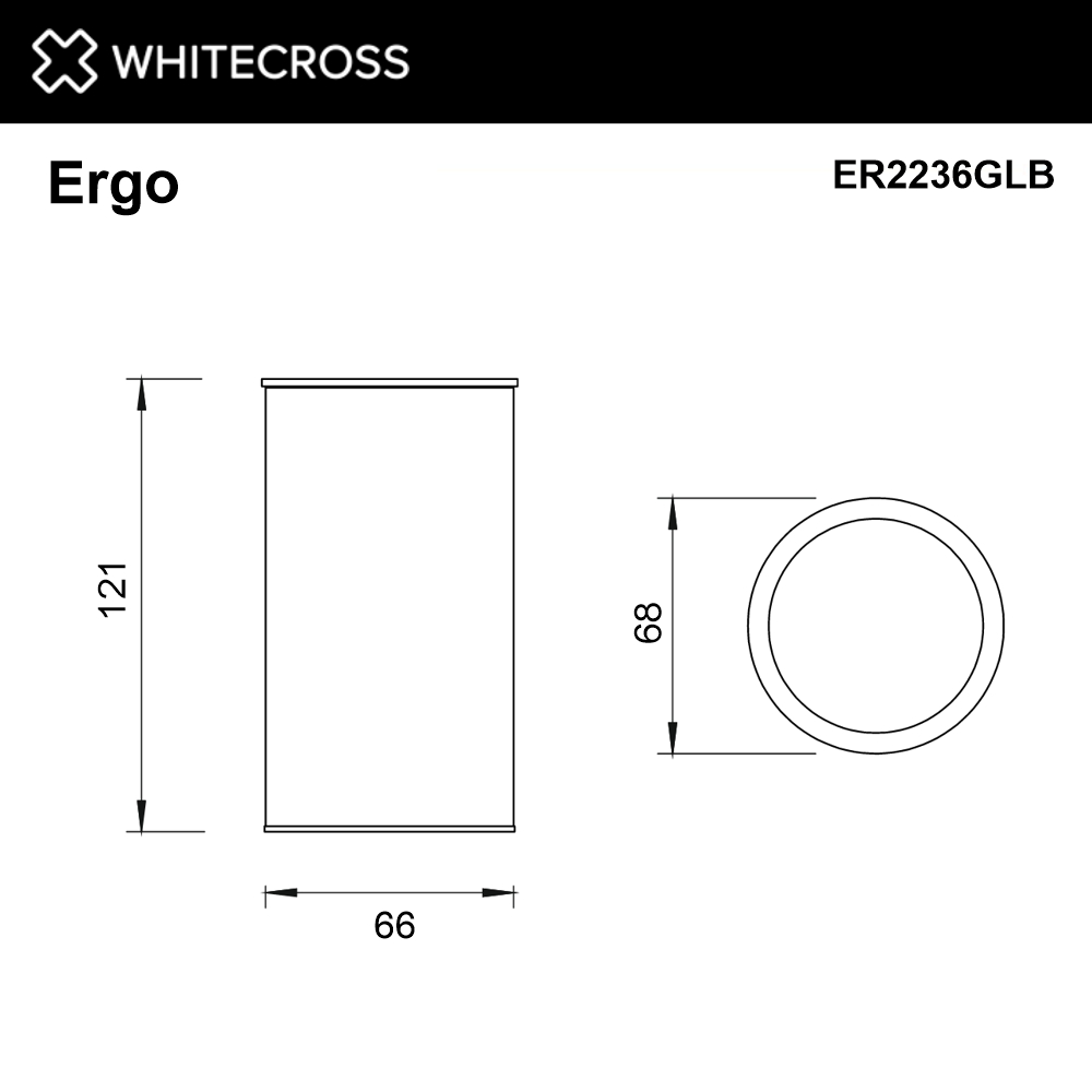 Whitecross Ergo Стакан настольный, нержавеющая сталь, цвет: золото брашированное ER2236GLB