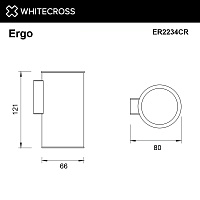 Whitecross Ergo Стакан с держателем, подвесной, нержавеющая сталь, цвет: хром ER2234CR